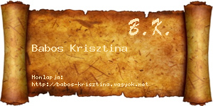 Babos Krisztina névjegykártya