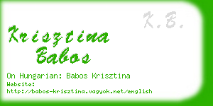 krisztina babos business card